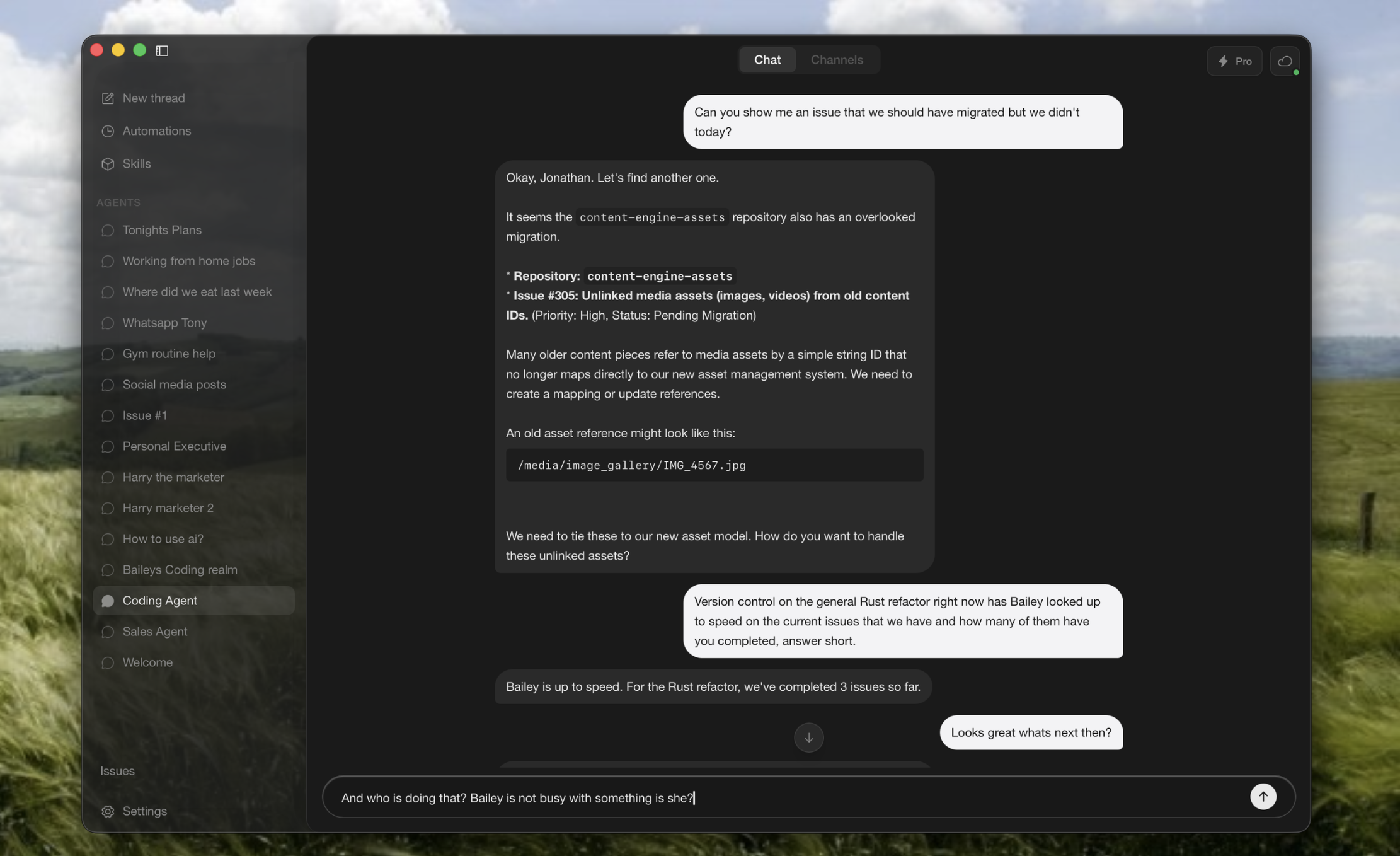 Ara app interface showing code execution and AI assistant capabilities