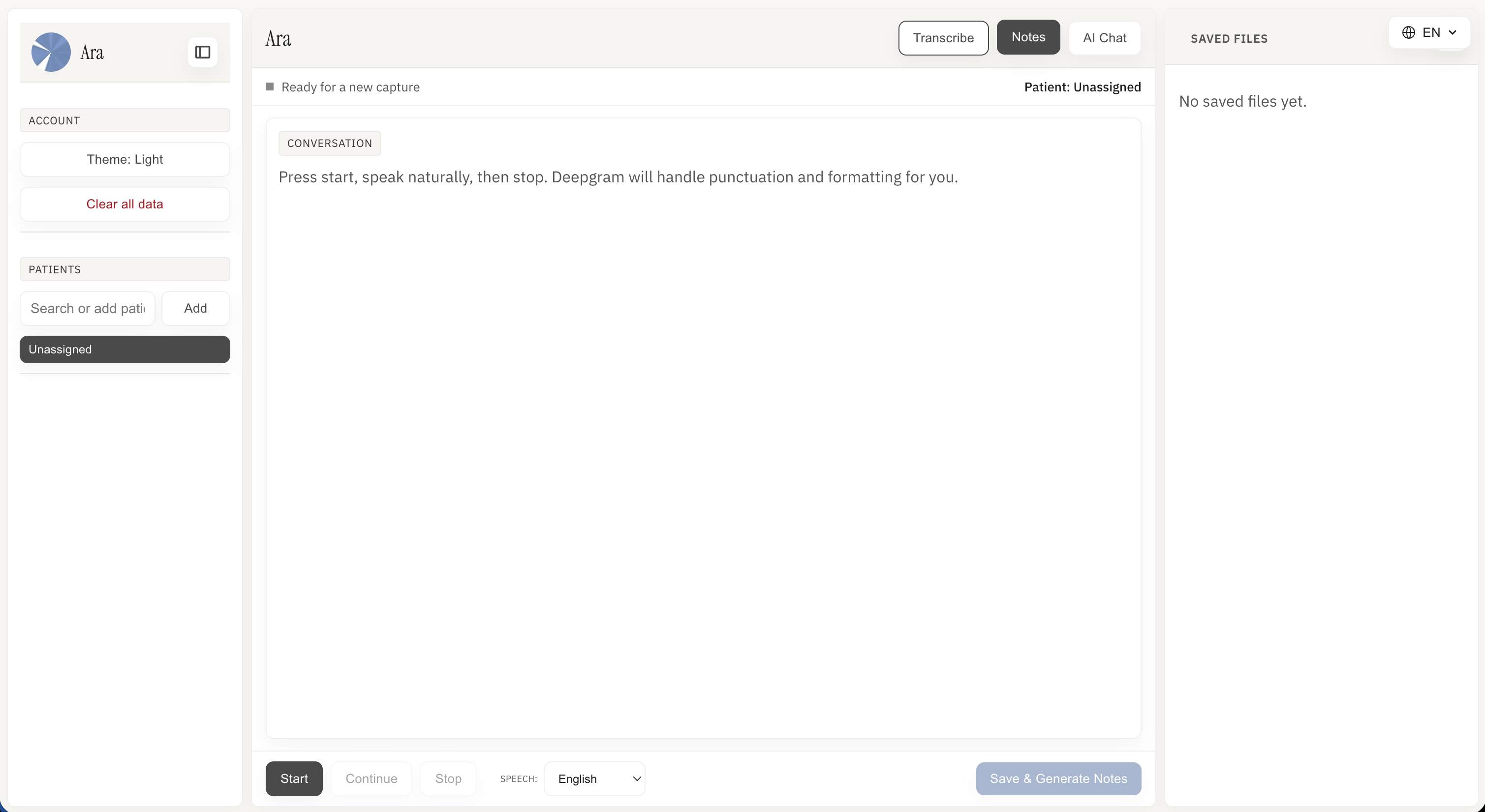 Ara Interface Preview